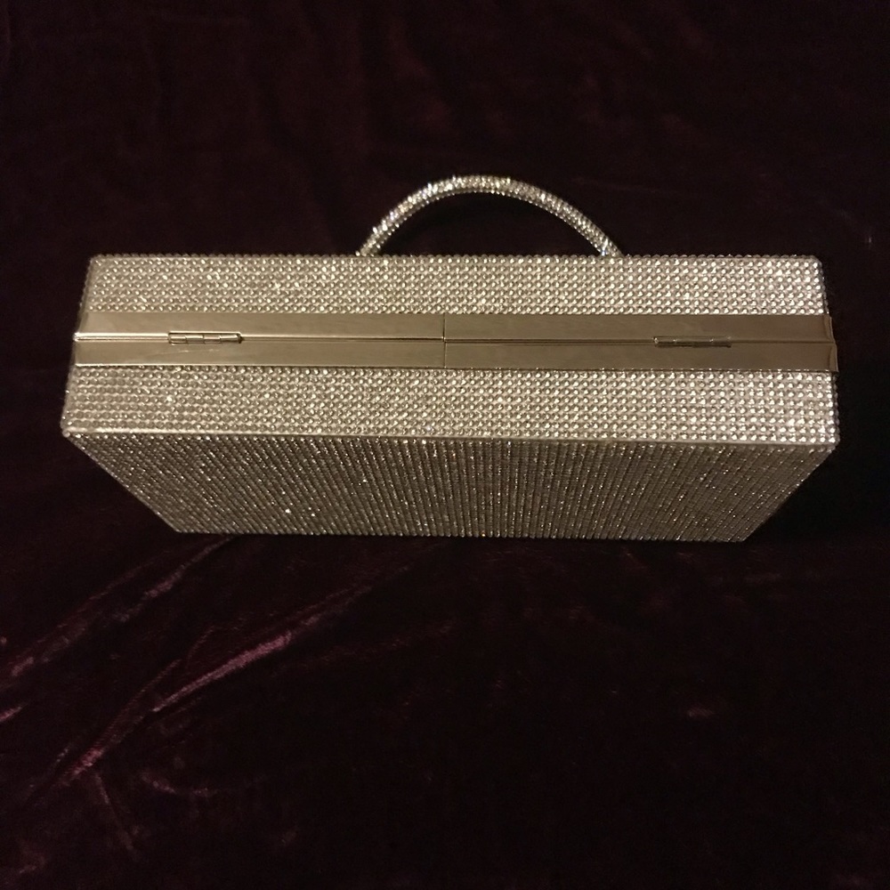 Bling Rectangle Evening Tote Clutch Crossbody Bag - Picture 5 of 10